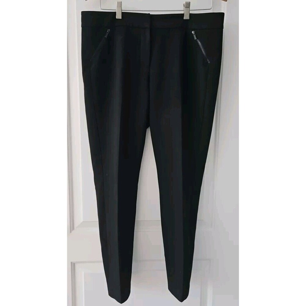 Classiques Entier Pants Womens Size 10 Black Zipper Ankle, Front Zip Pockets